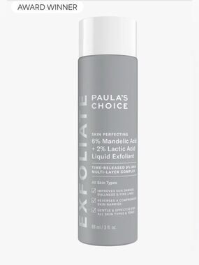 New/Sealed Paula’s Choice 6% Mandelic Acid 2% Lactic Acid Exfoliant - 3 fl oz